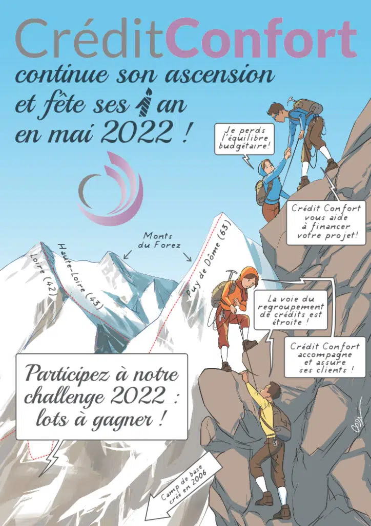 Une cordée symbolise l'accompagnement du guide (l'assureur) pour aider ses clients.
